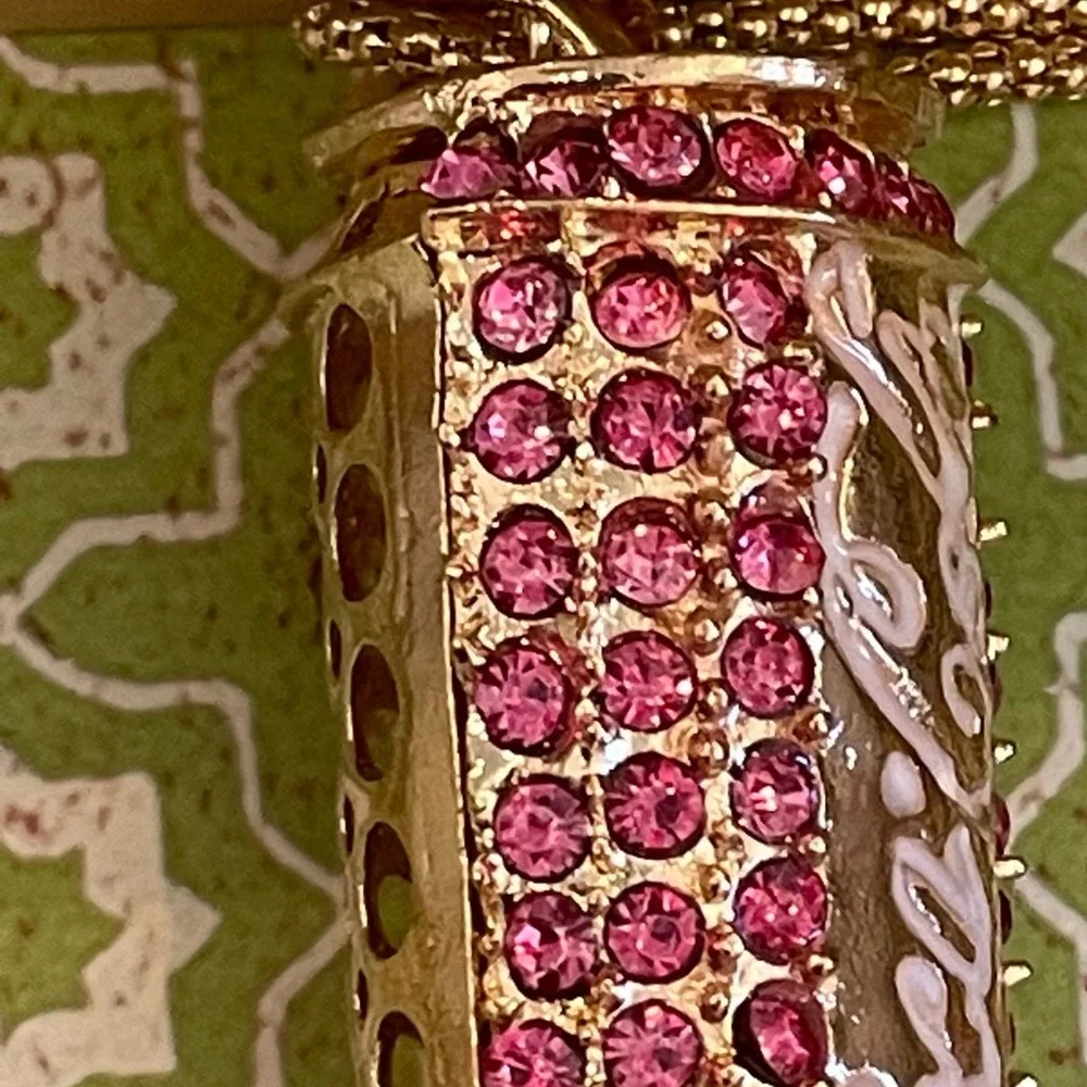 Betsey Johnson Coca-Cola Pendant Necklace | Pink Gold-Tone & Rhinestones | NEW - Picture 4 of 7